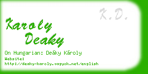 karoly deaky business card